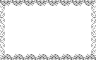 A black and white square frame with a decorative pattern vector