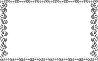 A black and white square frame with lace vector