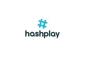 Hash play logo for media player and recommend play services vector