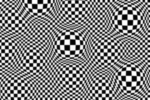black and white checkered background with distortion vector