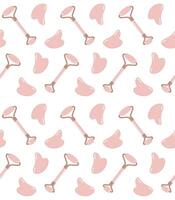 Seamless pattern of face Roller and Gua Sha vector