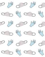 Seamless pattern of face mask and gloves vector
