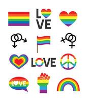 Set of lgbt elements vector