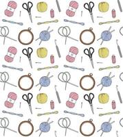 Seamless pattern of doodle sketch threads vector