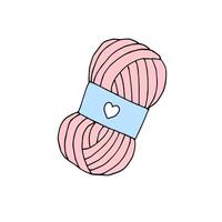 Hand drawn doodle sketch knitting threads vector