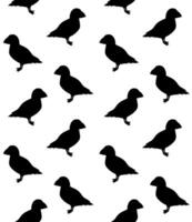 Seamless pattern of colored sketch puffin vector