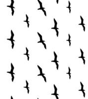 Seamless pattern of seagull birds flock vector