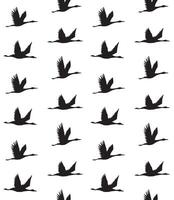 Seamless pattern of hand drawn flying crane vector