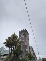 Urban Skyline with Tree, Cloudy Sky and Building Facade photo