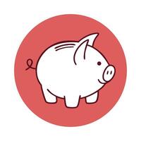 Piggy bank with dollar coin set, Finance icon set, Money Line Icons, Contains such icons as Money, Wallet, Currency Exchange, Banking, Finance vector