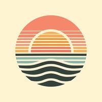 Sunset Retro Minimalist Design vector