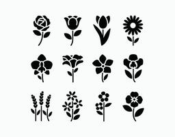 Clean and Simple Floral Icons Template vector