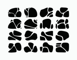 Sleek Fluid Blob Silhouette Collection Template vector
