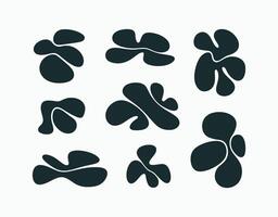 Abstract Fluid Blob Silhouette Collection Template vector