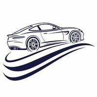 A car logo with a wave on it vector