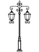 Street lamp with lanterns vector