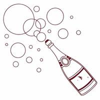 Champagne bottle with bubbles vector