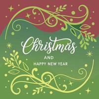 Christmas and happy new year greeting card vector