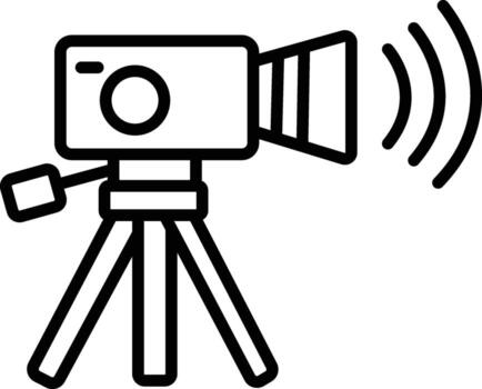 contorno diseño de un cámara icono para digital medios de comunicación y tecnología conceptos vector