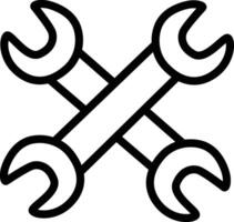Thin Outline Icon of a Wrench Simple and Modern Design for Repair and Tools vector
