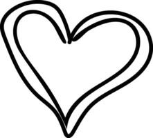Simple and charming hand-drawn heart icon for expressing love and affection vector