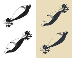 Mortar shell illustrations vector