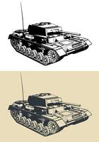 Medium tank from WW II vector