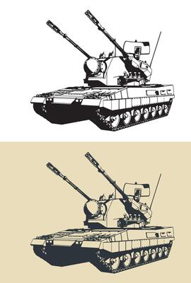 Gepard anti-aircraft self-propelled gun illustrations