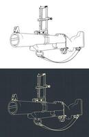 M79 grenade launcher blueprints vector