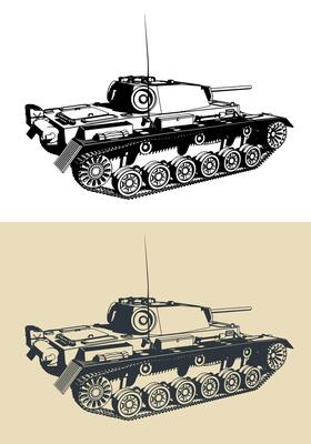 Medium tank from WW II illustrations
