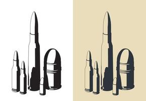 Bullets of various NATO calibers vector