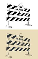Dead end and traffic barrier vector