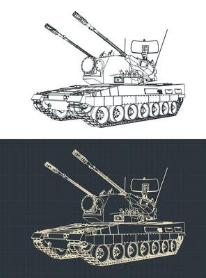 Gepard anti-aircraft self-propelled gun blueprints
