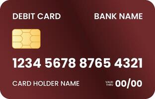 Red Gradient Debit Card for International Payment While Traveling vector