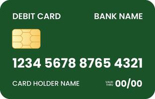 Green Debit Card for International Payment While Traveling vector