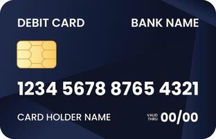 Abstract Dark Blue Debit Card for International Payment While Traveling vector