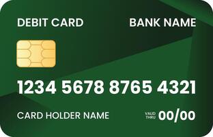 Abstract Green Gradient Debit Card for International Payment While Traveling vector