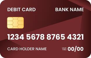 Abstract Red Gradient Debit Card for International Payment While Traveling vector