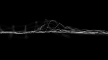 Abstract visualization of white light waveforms on a black background, illustrating technology or data network concepts in a minimalist design. video