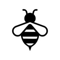 Honey Bee black color flat icon for apps and websites art vector