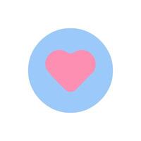 Heart icon in flat style. Love symbol illustration on white isolated background. vector