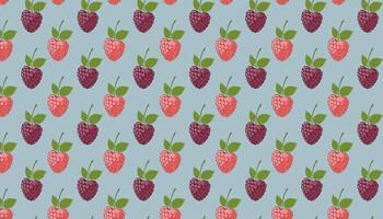 Seamless pattern with raspberry and blackberry. illustration. vector