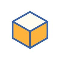 Cube icon in isometric 3d style isolated on white background. vector