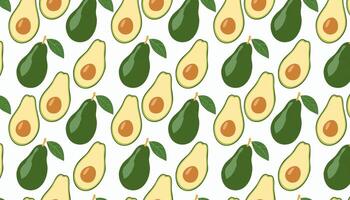 Avocado seamless pattern on white background. illustration for your design vector