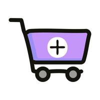 Shopping cart icon. Add to cart flat illustration. vector