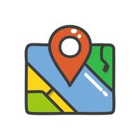GPS flat color icon. illustration on a white background. vector