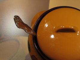 Tableware and Drinkware Collection on Wooden Surface photo