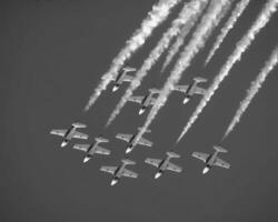Airplane at the air show background photo