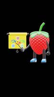 3D Strawberry Fruit Character Explaining Flow Chart Suitable For Process And Workflow Concepts. Transparent Background. Alpha Background. Looping Animation. video
