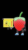 3D Strawberry Fruit Character Doing Presentation With Network Diagram Suitable For Business And Technology Concepts. Transparent Background. Alpha Background. Looping Animation. video